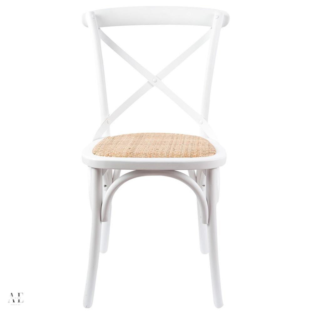 aster crossback bar stools - birch timber rattan seat white (6pcs)