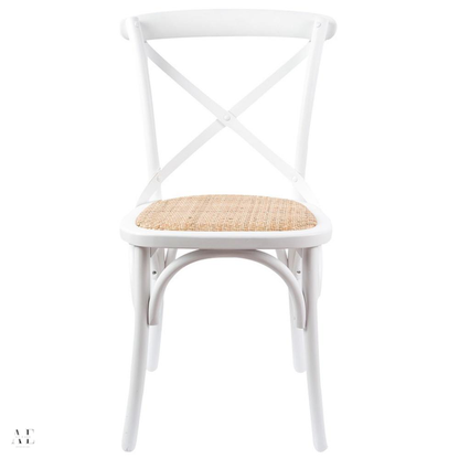 Aster Crossback Bar Stools - Birch Timber Rattan Seat White (6pcs)