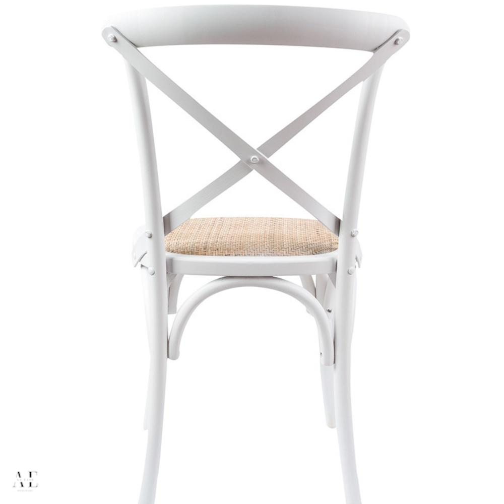 aster crossback bar stools - birch timber rattan seat white (6pcs)