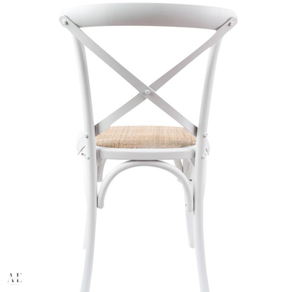 Aster Crossback Bar Stools - Birch Timber Rattan Seat White (6pcs)