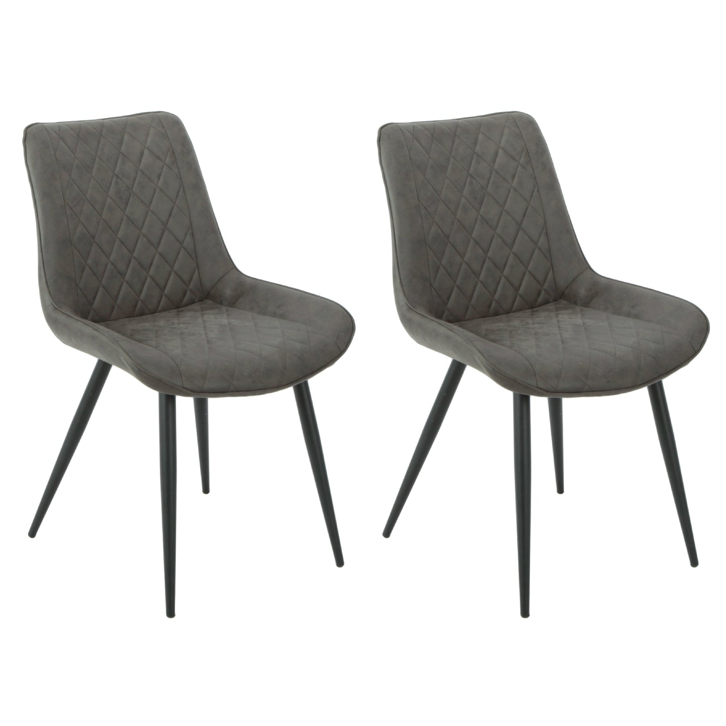 tyler fabric chair (set of 2) - grey