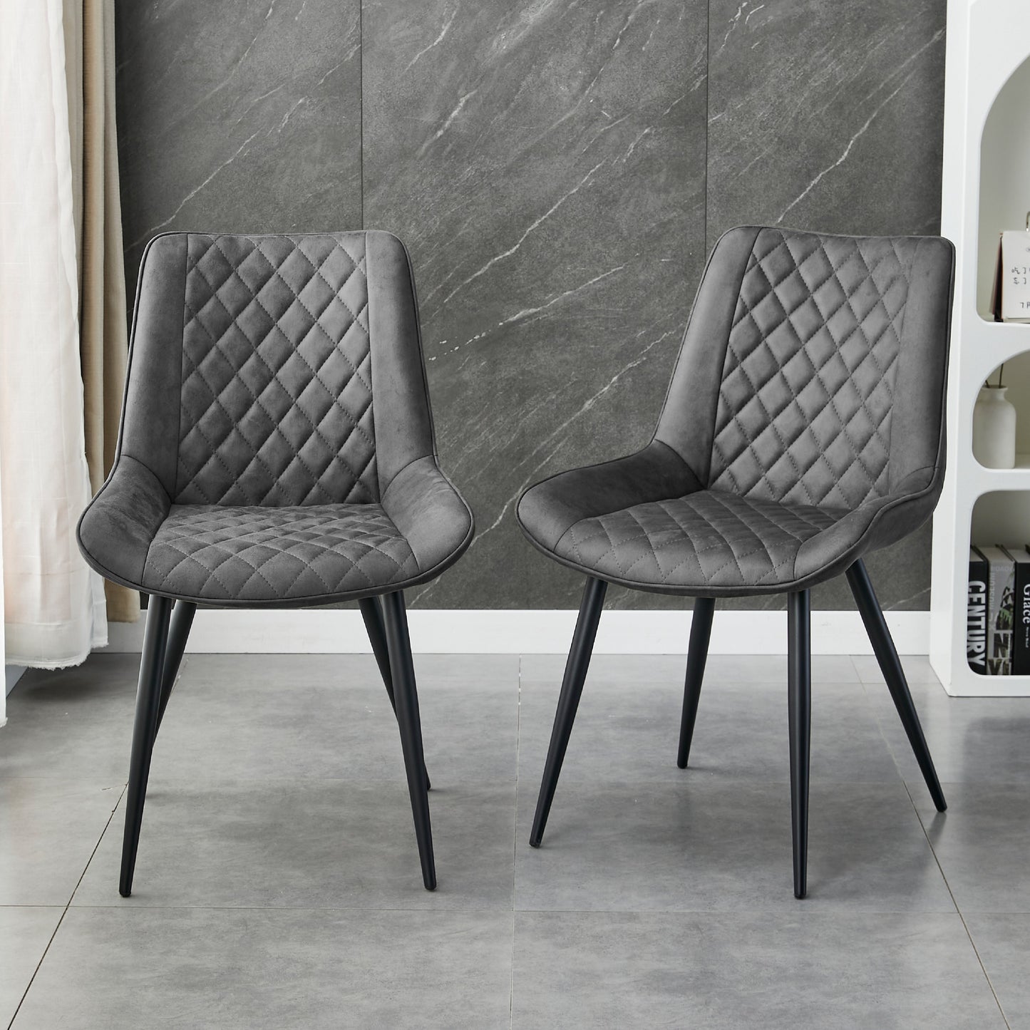 tyler fabric chair (set of 2) - grey