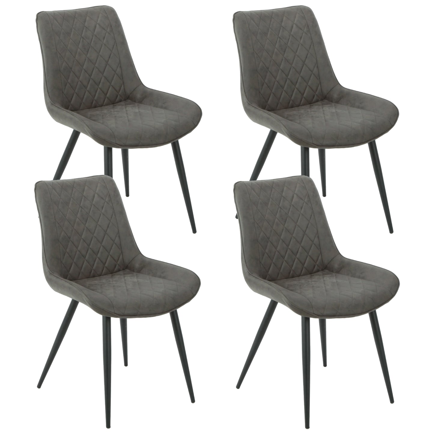 tyler fabric chair (set of 4) - grey