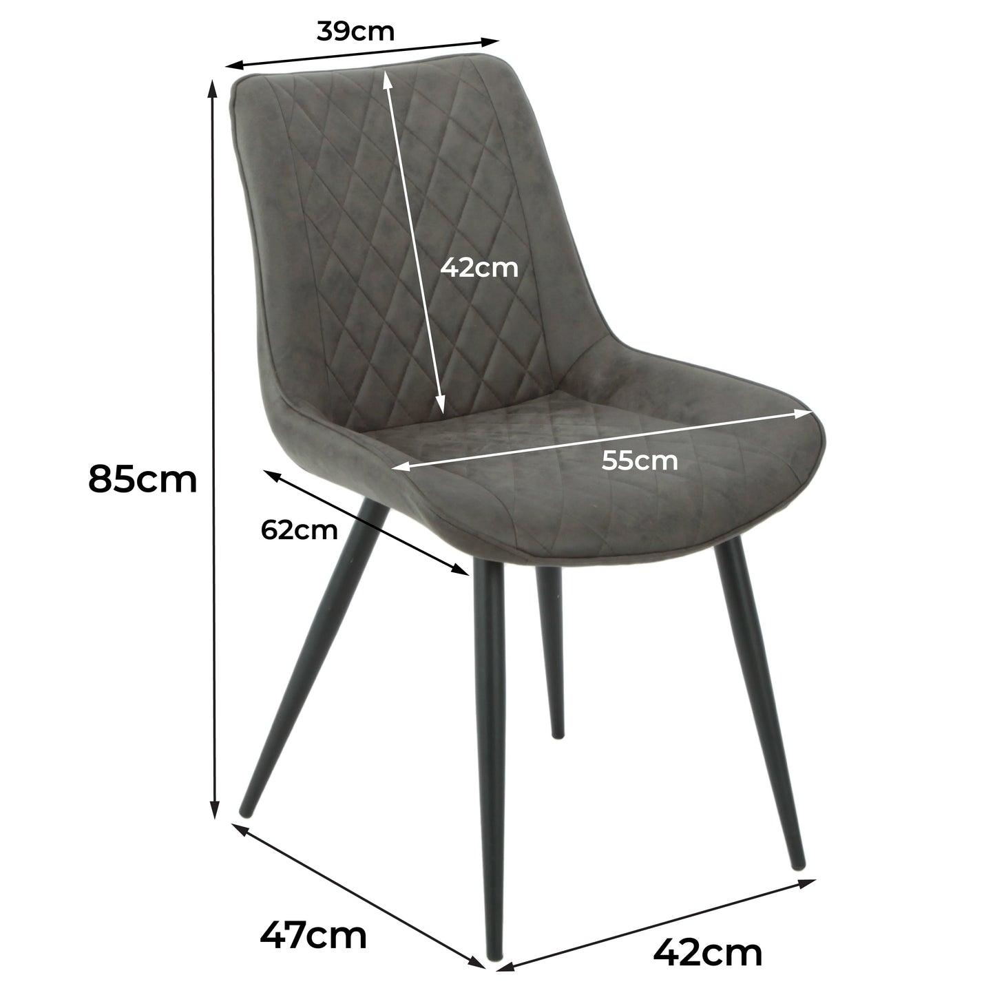 tyler fabric chair (set of 4) - grey