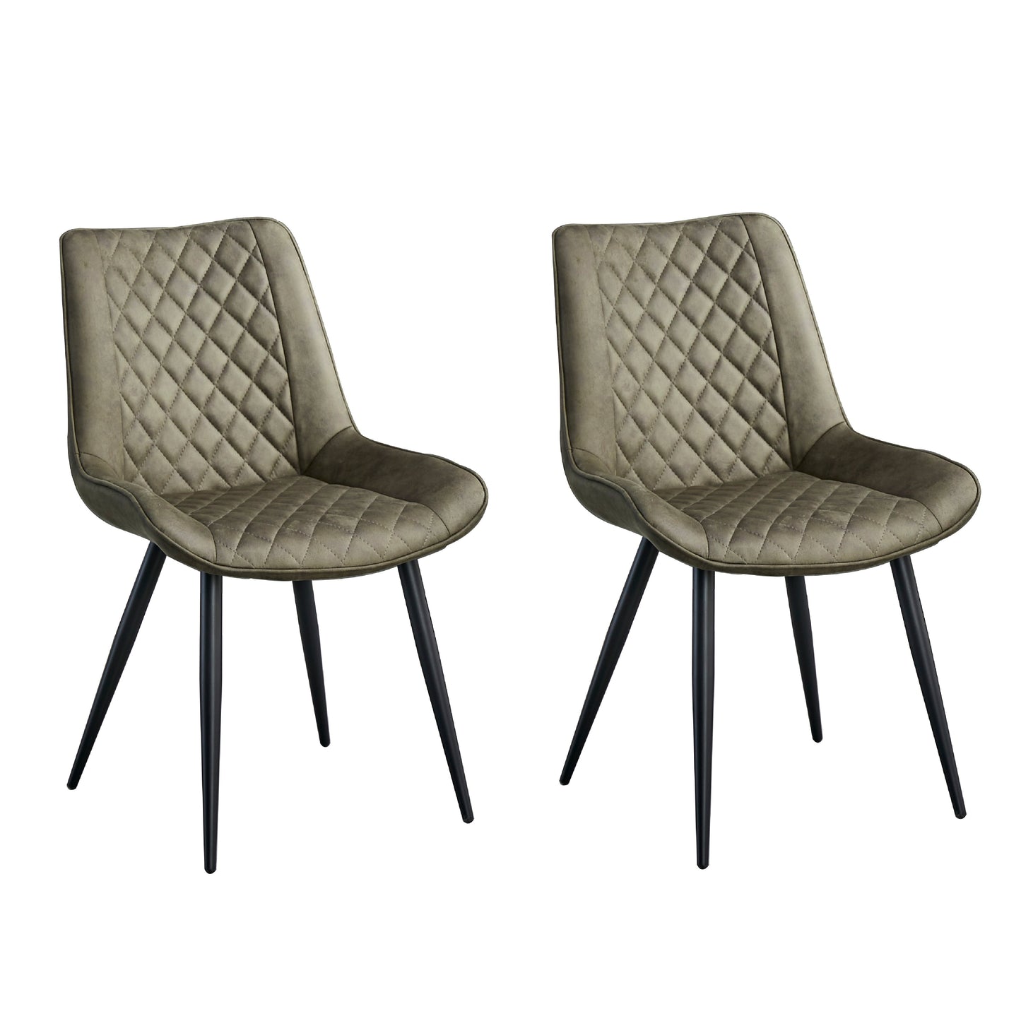 tyler fabric chair (set of 2) - olive green